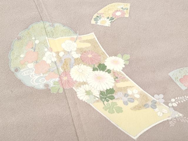 平和屋着物●訪問着 短冊雪輪地紙花文 暈し染め 金彩 正絹 逸品 CABC3648fb