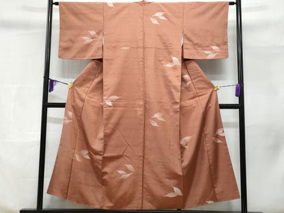 平和屋着物■上質な紬　舞葉文　正絹　逸品　CABC3657fb