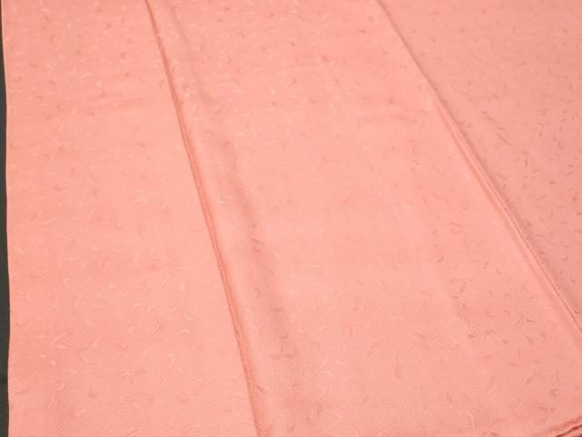 平和屋着物■上質な色無地 舞葉地紋 甚三紅色 正絹 逸品 CABC3671fb
