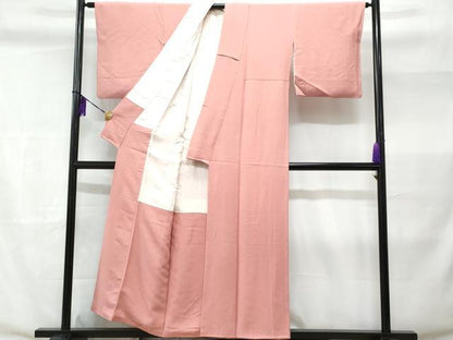 平和屋着物■上質な色無地 退紅色 正絹 逸品 CABC3672fb