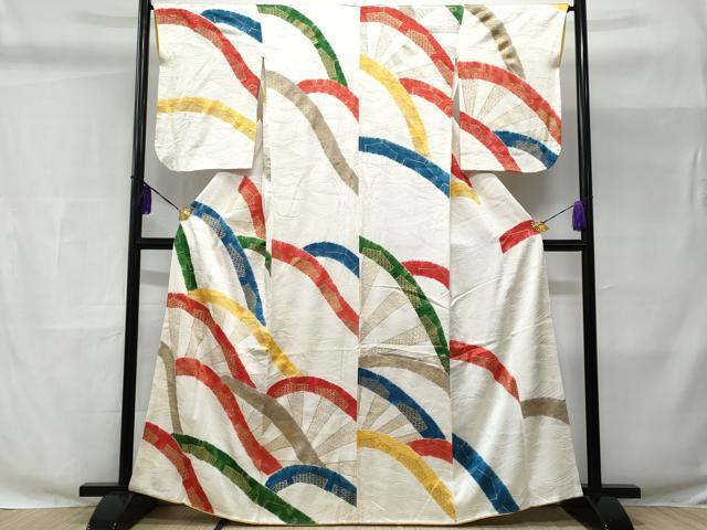 平和屋着物■上質な小紋 片輪車 金彩 正絹 逸品 CABC3696fb