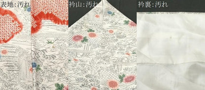 平和屋着物■上質な小紋 手描き 絞り 風景花文 正絹 逸品 CABC3697fb