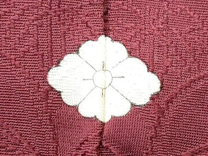 平和屋着物■上質な色無地 笹青海波地紋 浅蘇芳色 正絹 逸品 未使用 CABC3699fb