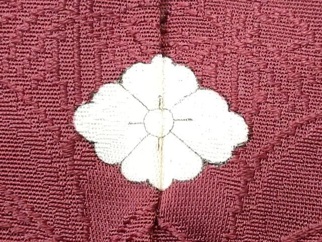 平和屋着物■上質な色無地 笹青海波地紋 浅蘇芳色 正絹 逸品 未使用 CABC3699fb