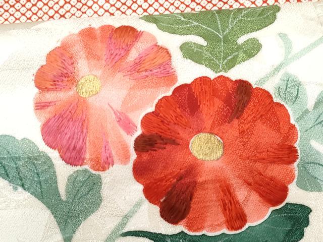 平和屋着物■訪問着 駒刺繍 雲取り枝菊文 金彩 正絹 逸品 CABC3700fb