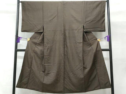 平和屋着物■男性　紬　茶色　正絹　逸品　CABC3705fb