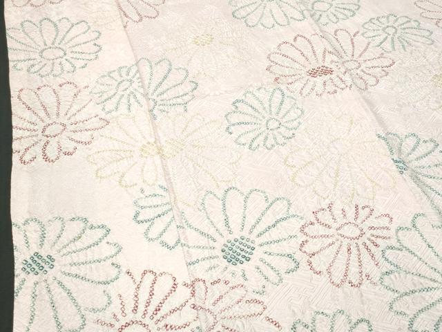 平和屋着物■上質な小紋 絞り 菊 正絹 逸品 CABC3707fb
