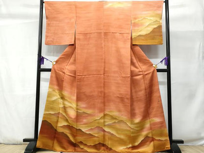 平和屋着物■訪問着 作家物 遠山文 暈し染め 正絹 逸品 CABC3713fb