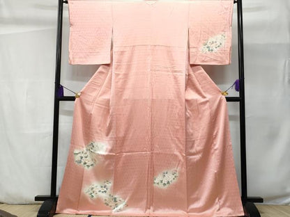 平和屋着物■上質な小紋 刺繍 椿 暈し染め 金彩 正絹 逸品 未使用 CABC3733fb