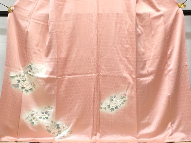 平和屋着物■上質な小紋 刺繍 椿 暈し染め 金彩 正絹 逸品 未使用 CABC3733fb