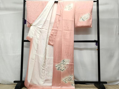 平和屋着物■上質な小紋 刺繍 椿 暈し染め 金彩 正絹 逸品 未使用 CABC3733fb