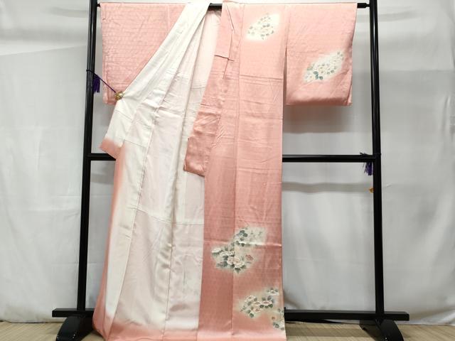 平和屋着物■上質な小紋 刺繍 椿 暈し染め 金彩 正絹 逸品 未使用 CABC3733fb
