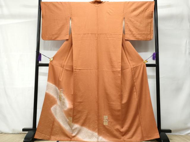 平和屋着物■訪問着 駒刺繍 短冊雪芝文 暈し染め 金彩 正絹 逸品 CABC3776fb