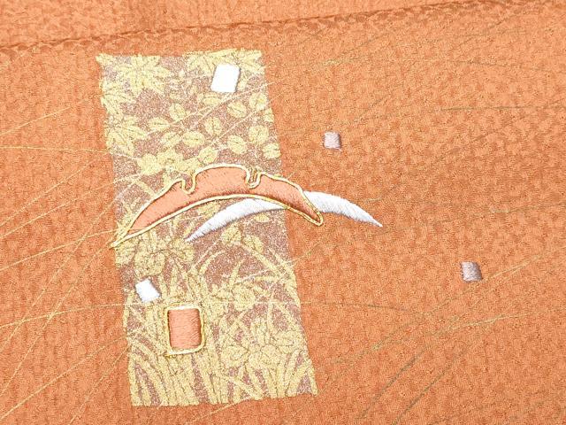 平和屋着物■訪問着 駒刺繍 短冊雪芝文 暈し染め 金彩 正絹 逸品 CABC3776fb