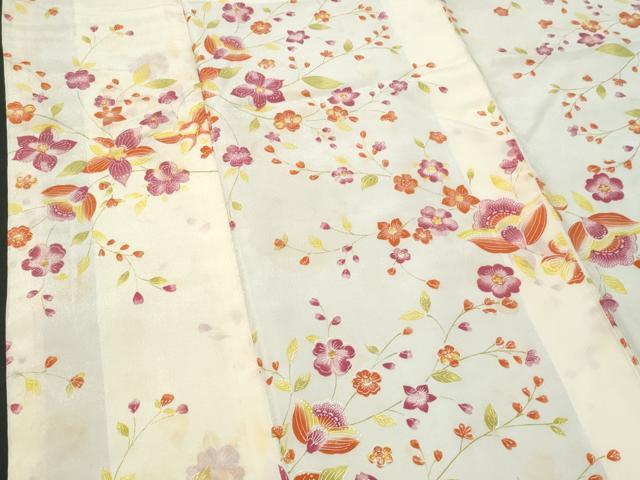 平和屋着物■上質な小紋　更紗花文　洗える着物　CABC3812fb