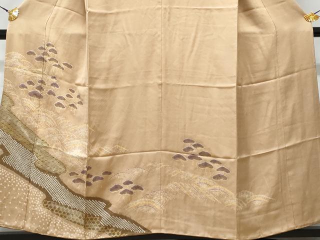 平和屋着物■訪問着 絞り 枝松文 金彩 正絹 逸品 CABC3831fb