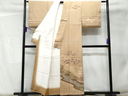 平和屋着物■訪問着 絞り 枝松文 金彩 正絹 逸品 CABC3831fb
