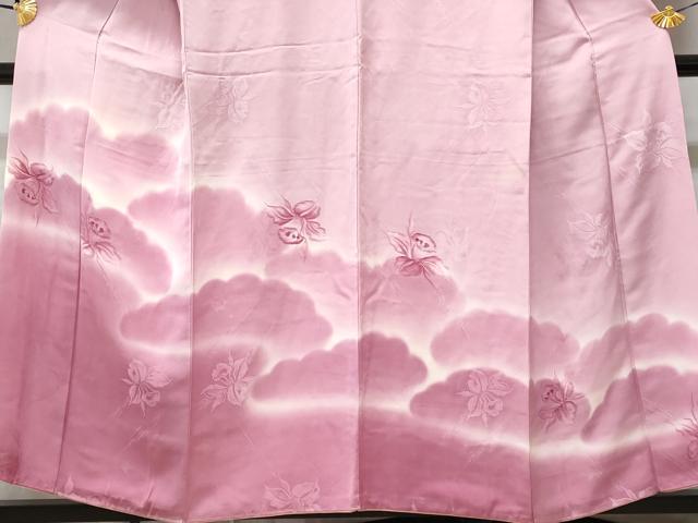 平和屋着物■訪問着 地紋起こし 霞花文 暈し染め 正絹 逸品 CABC3872fb