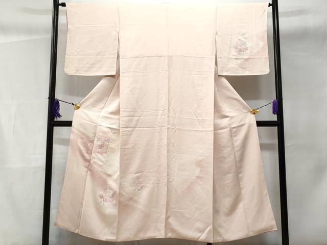 平和屋着物■訪問着 総刺繍 貝桶花文 暈し染め 正絹 逸品 CABC3873fb