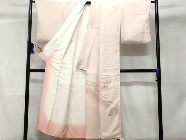 平和屋着物■訪問着 総刺繍 貝桶花文 暈し染め 正絹 逸品 CABC3873fb