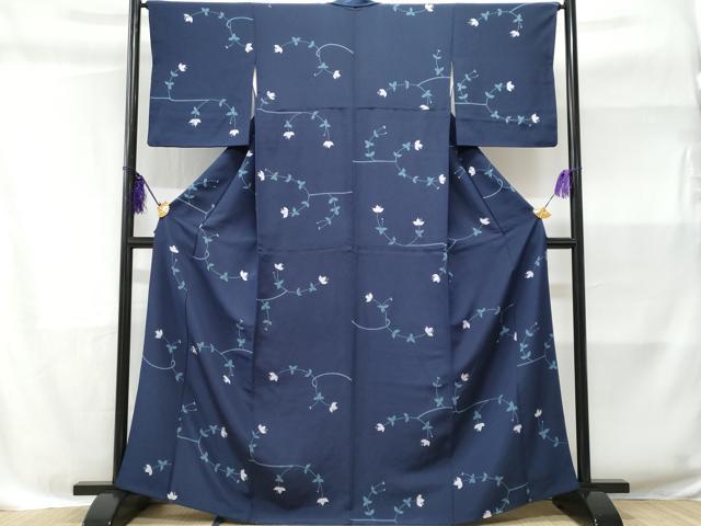 平和屋着物■上質な小紋 枝花文 正絹 逸品 CABC3885fb