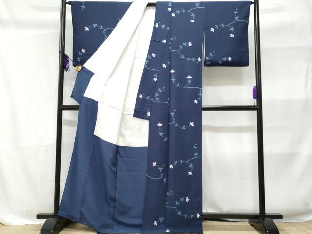 平和屋着物■上質な小紋 枝花文 正絹 逸品 CABC3885fb
