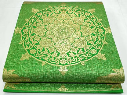 平和屋着物◎六通柄袋帯　正倉院花文　金糸　正絹　逸品　CABC3906fb