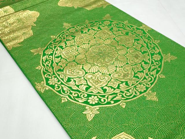 平和屋着物◎六通柄袋帯　正倉院花文　金糸　正絹　逸品　CABC3906fb