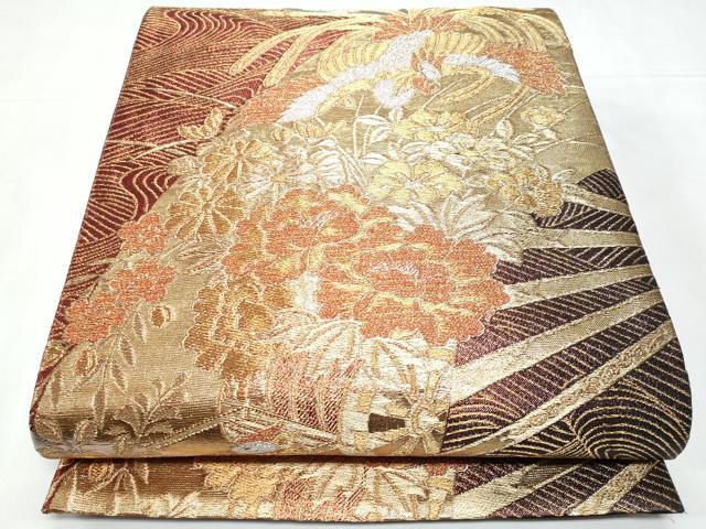 平和屋着物◎六通柄袋帯 鳳凰花車文 金銀糸 正絹 逸品 CABC3923fb