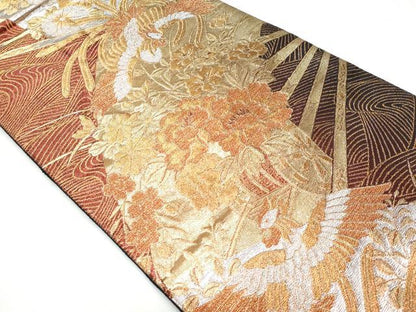 平和屋着物◎六通柄袋帯 鳳凰花車文 金銀糸 正絹 逸品 CABC3923fb