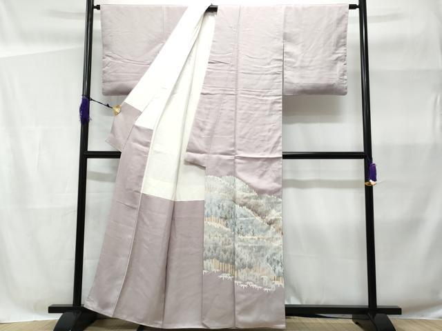 平和屋着物□豪華色留袖 刺繍 樹林文 暈し染め 銀彩 正絹