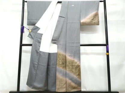 平和屋着物■訪問着 刺繍 道長文 暈し染め 金彩 正絹 逸品 CABC3930fb