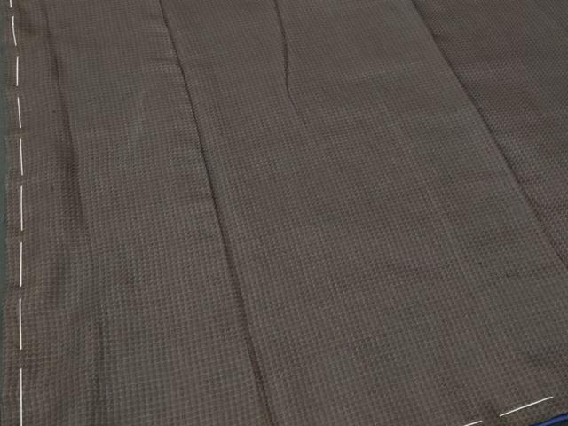 平和屋着物■男性 紬 格子 正絹 逸品 未使用 CABC3934fb