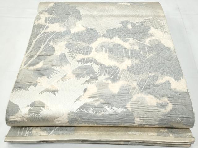 平和屋着物◎六通柄袋帯　風景文　正絹　逸品　CABC3941fb