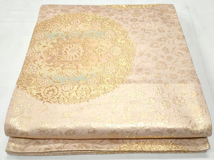 平和屋着物◎六通柄袋帯　正倉院花文　金糸　正絹　逸品　CABC3957fb