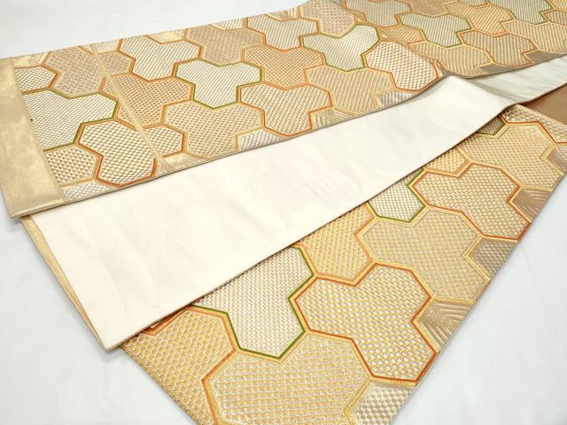 平和屋着物◎西陣　六通柄袋帯　毘沙門亀甲　金銀糸　正絹　逸品　CABC3963fb