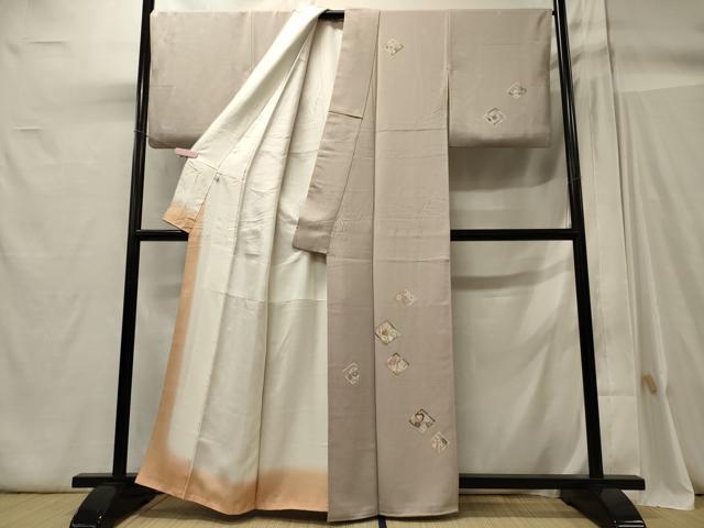 平和屋着物■訪問着 駒刺繍 菱草花文 正絹 逸品 CABC4012oy