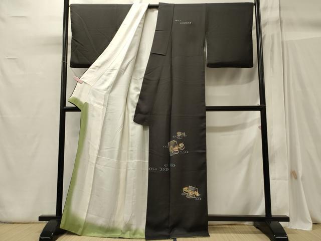 平和屋着物■訪問着 鴛鴦色紙文 暈し染め 金彩 正絹 逸品 CABC4013oy