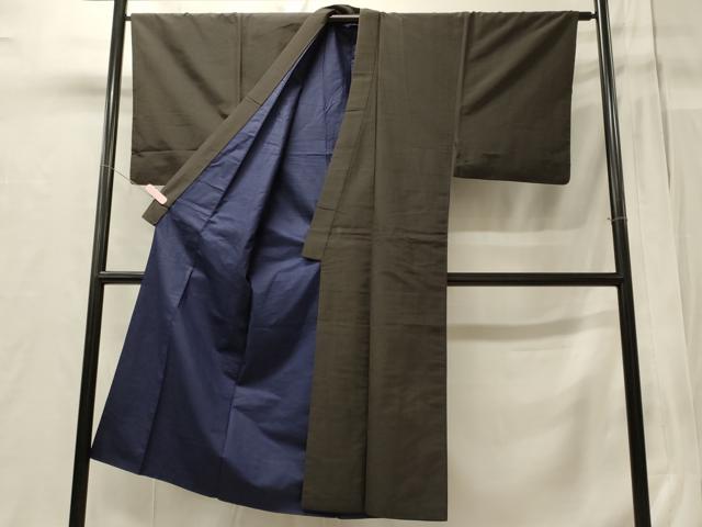 平和屋着物■男性 紬 格子柄 正絹 逸品 CABC4059oy