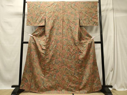 平和屋着物■上質な小紋 吉祥花文 正絹 逸品 CABC4076oy