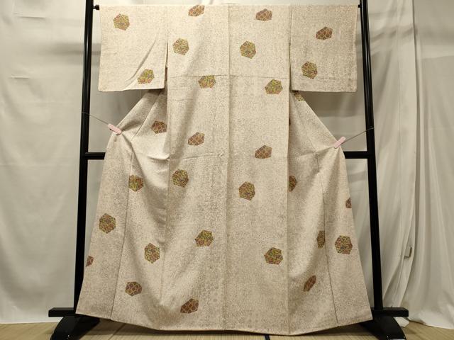 平和屋着物■上質な小紋 吉祥草花文 金彩 正絹 逸品 CABC4080oy
