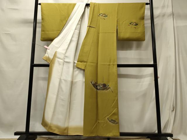 平和屋着物■訪問着 人物文 船 金彩 正絹 逸品 CABC4082oy