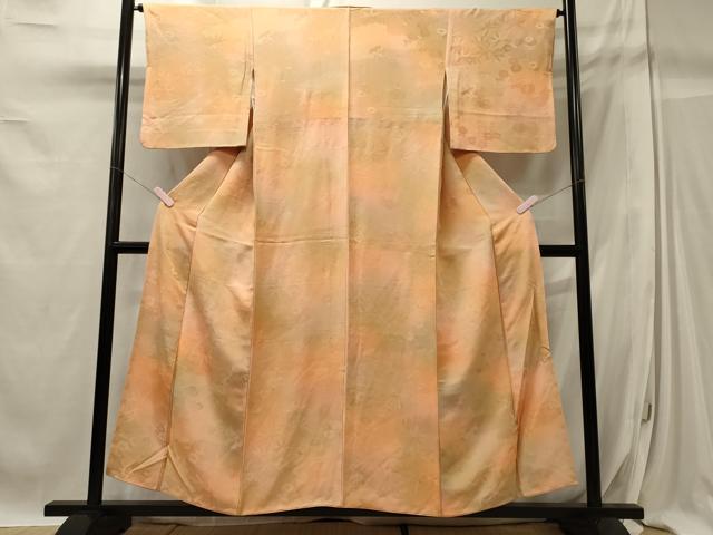 平和屋着物■上質な小紋 雲取り草花地紋 暈し染め 正絹 逸品 CABC4088oy