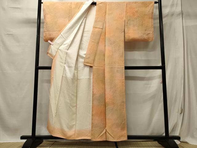 平和屋着物■上質な小紋 雲取り草花地紋 暈し染め 正絹 逸品 CABC4088oy