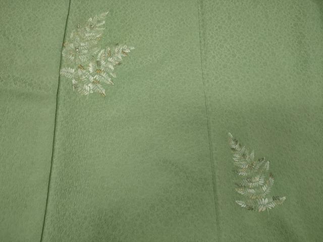 平和屋着物■色留訪問着　刺繍　草葉文　金銀彩　正絹　逸品　CABC4093oy