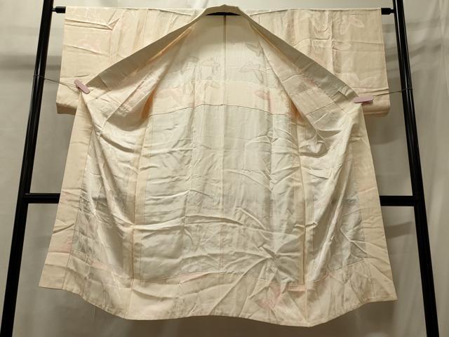 平和屋着物■長襦袢 無双仕立て 舞蝶花地紋 暈し染め 半衿刺繍 正絹 逸品 CABC4097oy