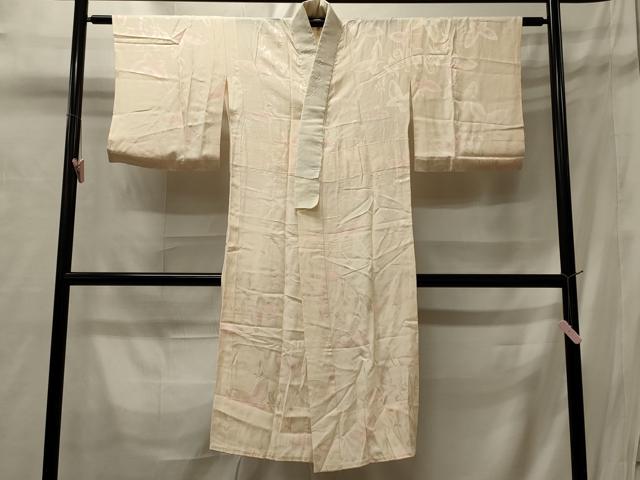 平和屋着物■長襦袢 無双仕立て 舞蝶花地紋 暈し染め 半衿刺繍 正絹 逸品 CABC4097oy