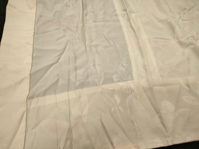平和屋着物■長襦袢 無双仕立て 舞蝶花地紋 暈し染め 半衿刺繍 正絹 逸品 CABC4097oy