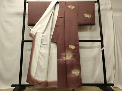 平和屋着物■訪問着 地紙草花文 藤花房 暈し染め 金銀彩 正絹 逸品 CABC4102oy