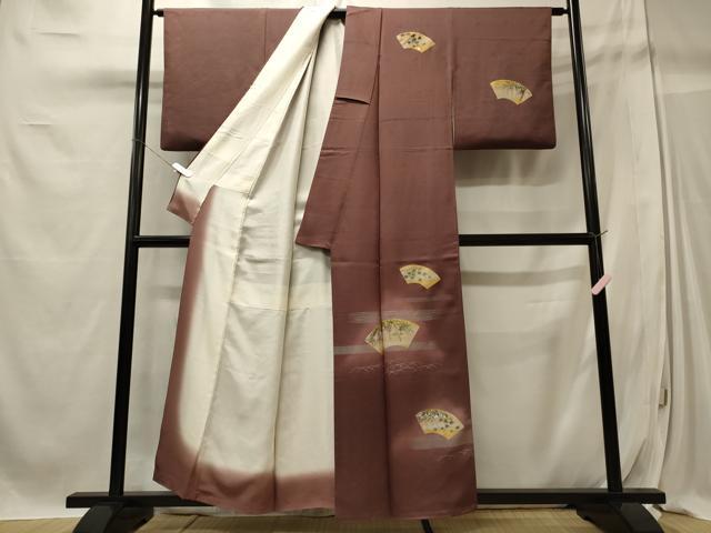 平和屋着物■訪問着 地紙草花文 藤花房 暈し染め 金銀彩 正絹 逸品 CABC4102oy